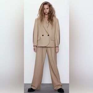 Zara Pleated Sleeve Blazer